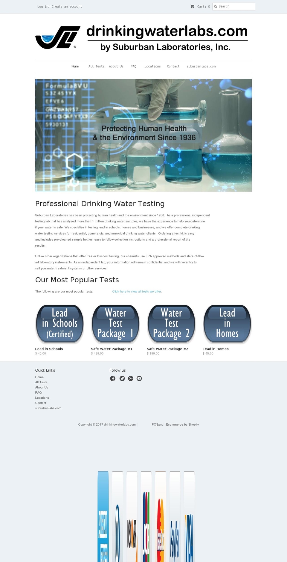 drinkingwaterlabs.com shopify website screenshot