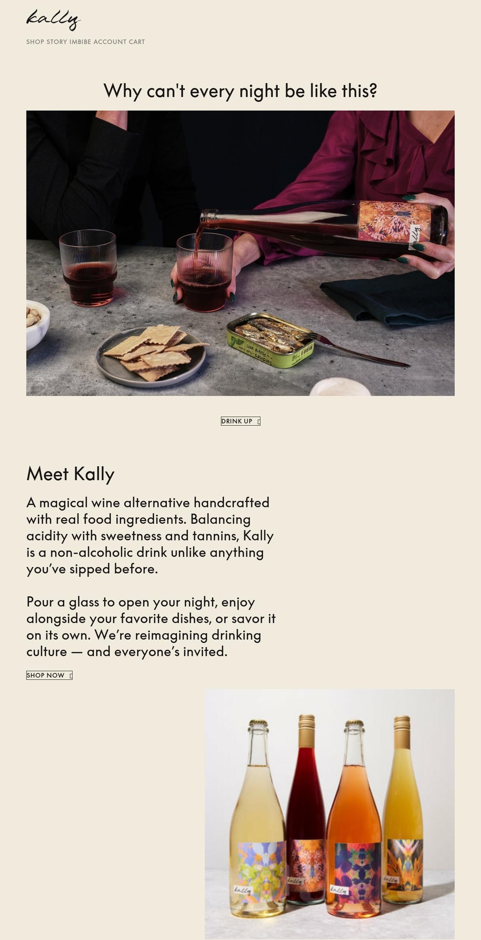 drinkkally.com shopify website screenshot