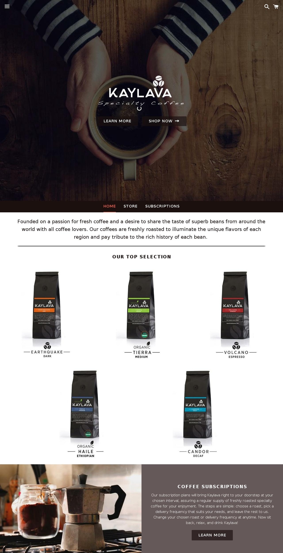 drinkkaylava.com — Shopify storefront screenshot