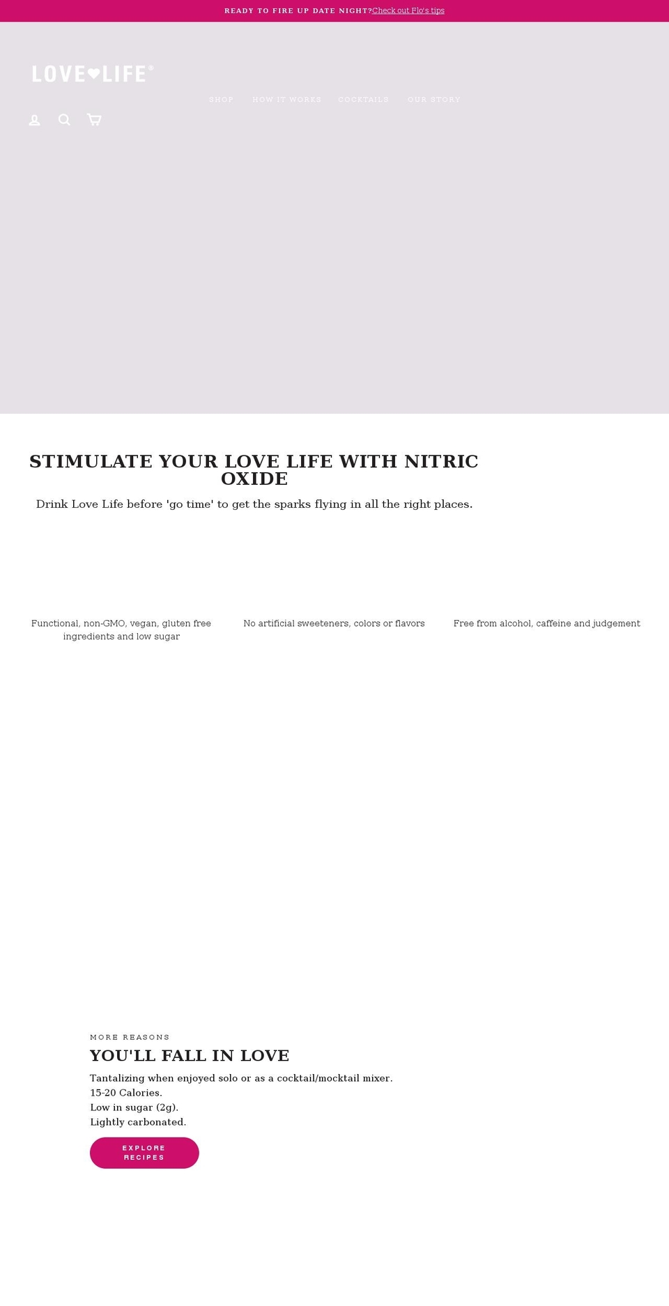 drinklovelife.com shopify website screenshot