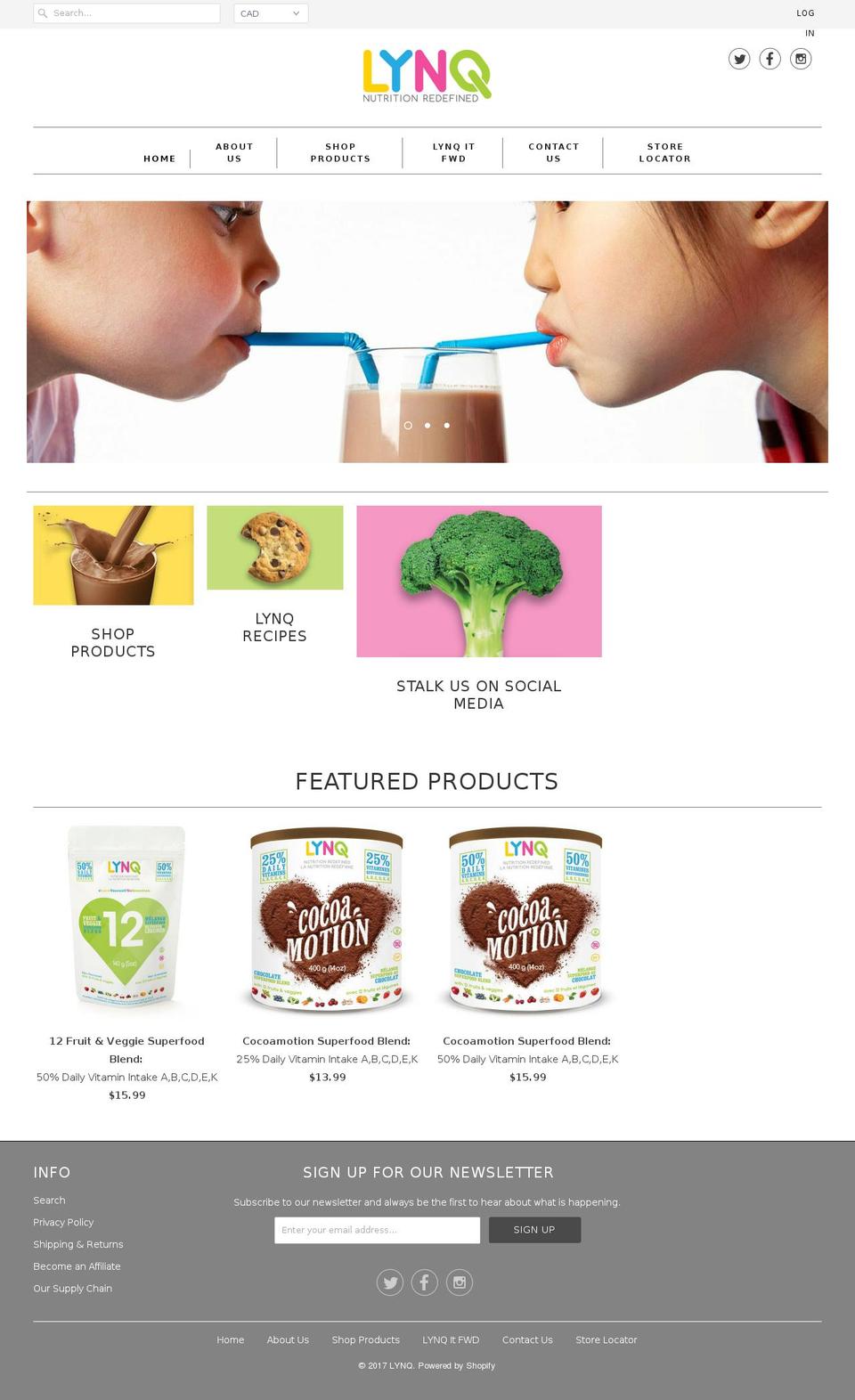 drinklynq.com shopify website screenshot