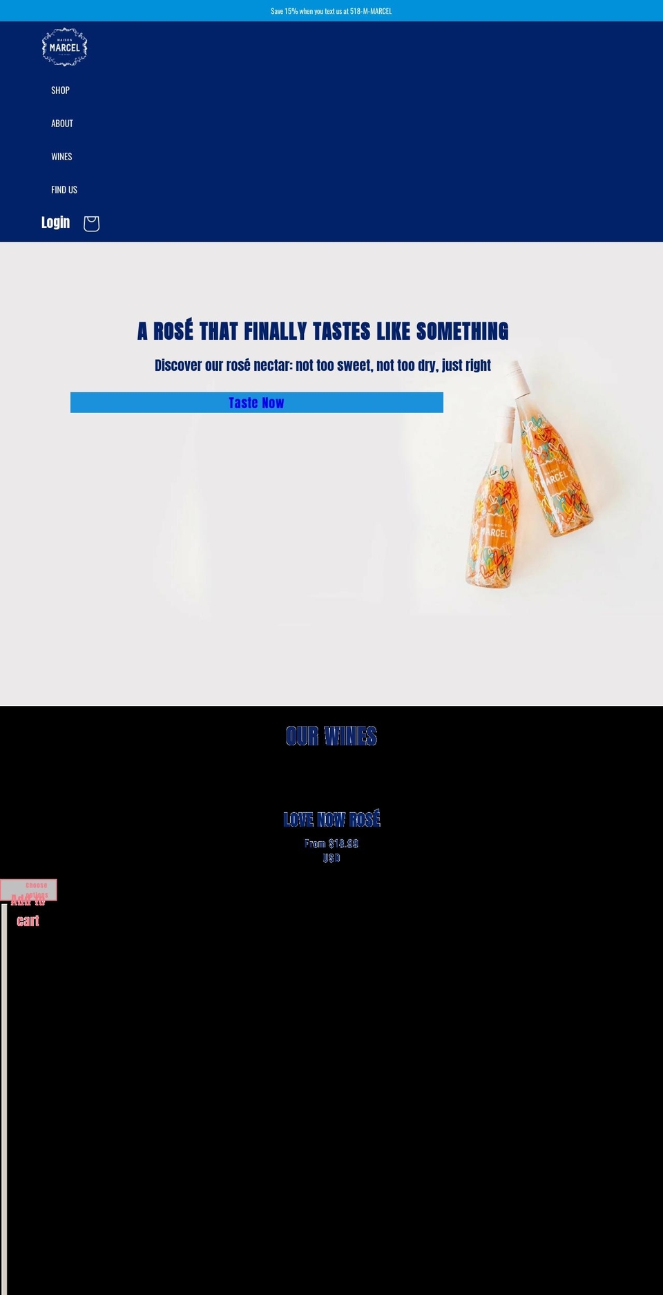 drinkmarcel.com shopify website screenshot