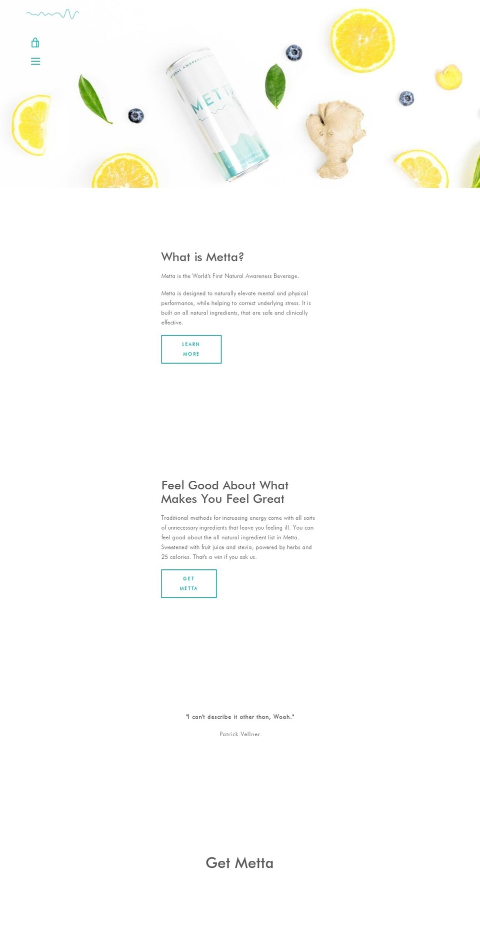 drinkmetta.com — Shopify storefront screenshot