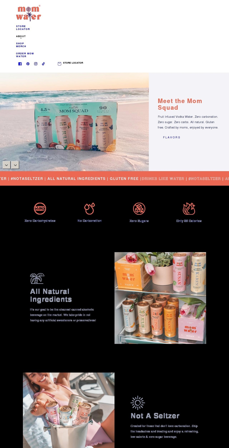 drinkmomwater.com shopify website screenshot