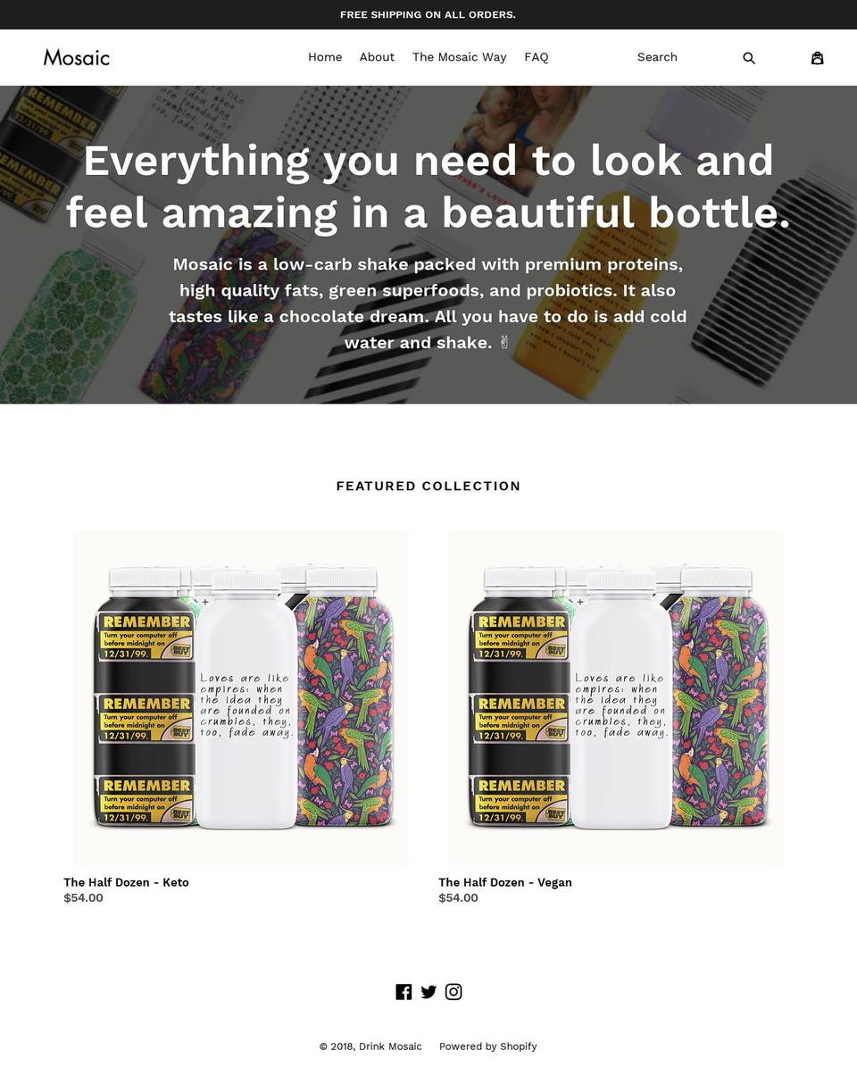 drinkmosaic.com — Shopify storefront screenshot