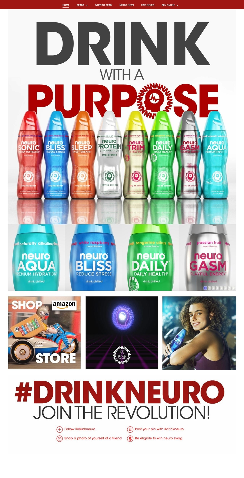 Neuro Drinks STAGE Shopify theme site example drinkneurojunior.com