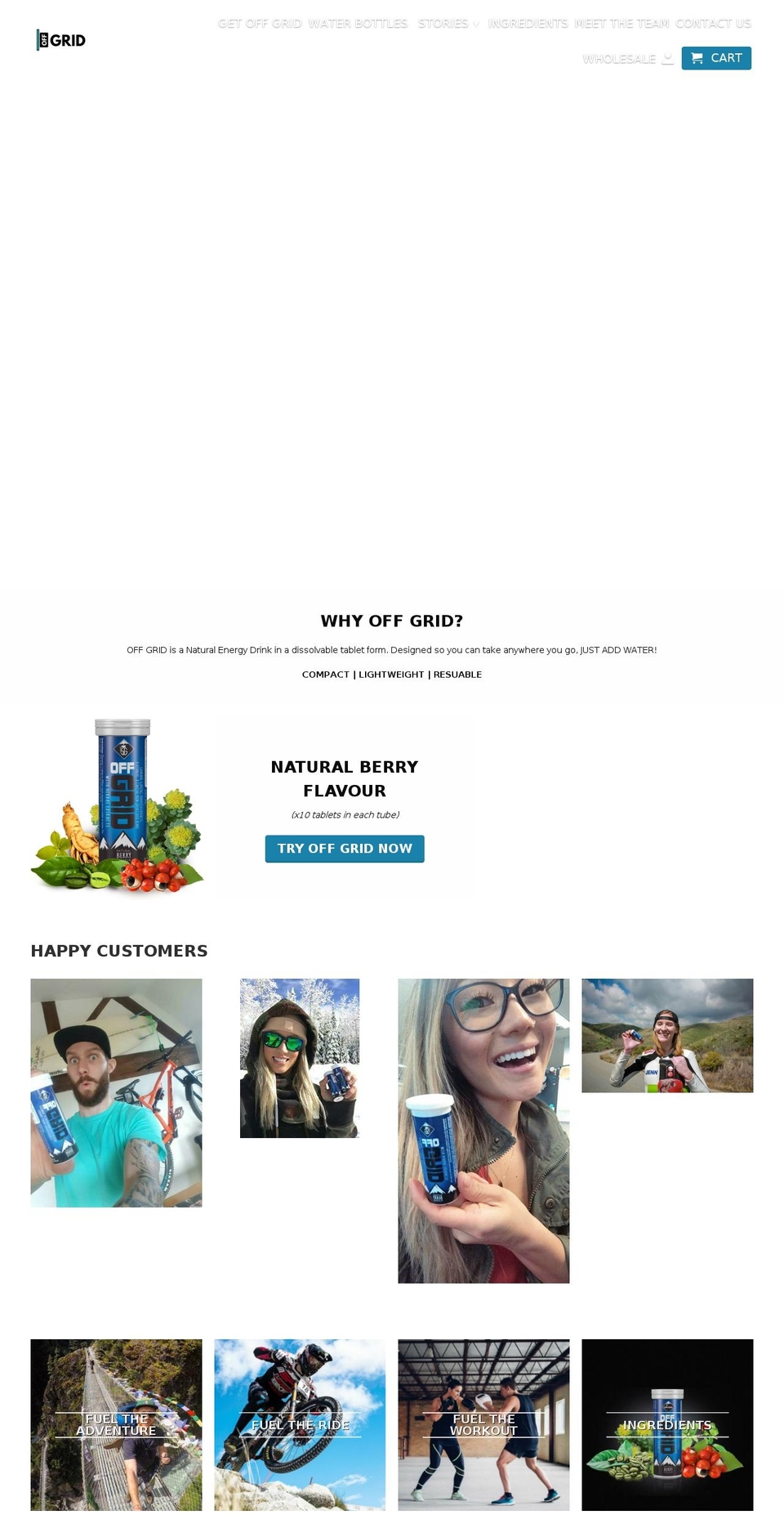 Off Grid Main Theme Shopify theme site example drinkoffgrid.com
