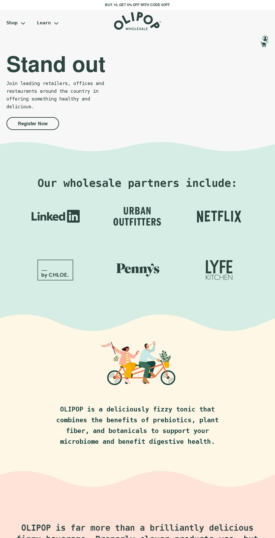 drinkolipop-wholesale.com shopify website screenshot