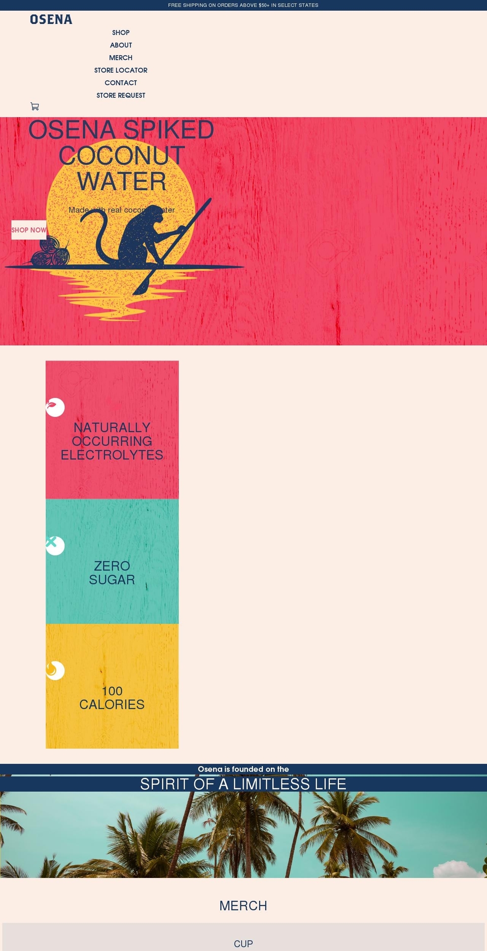 drinkosena.com shopify website screenshot