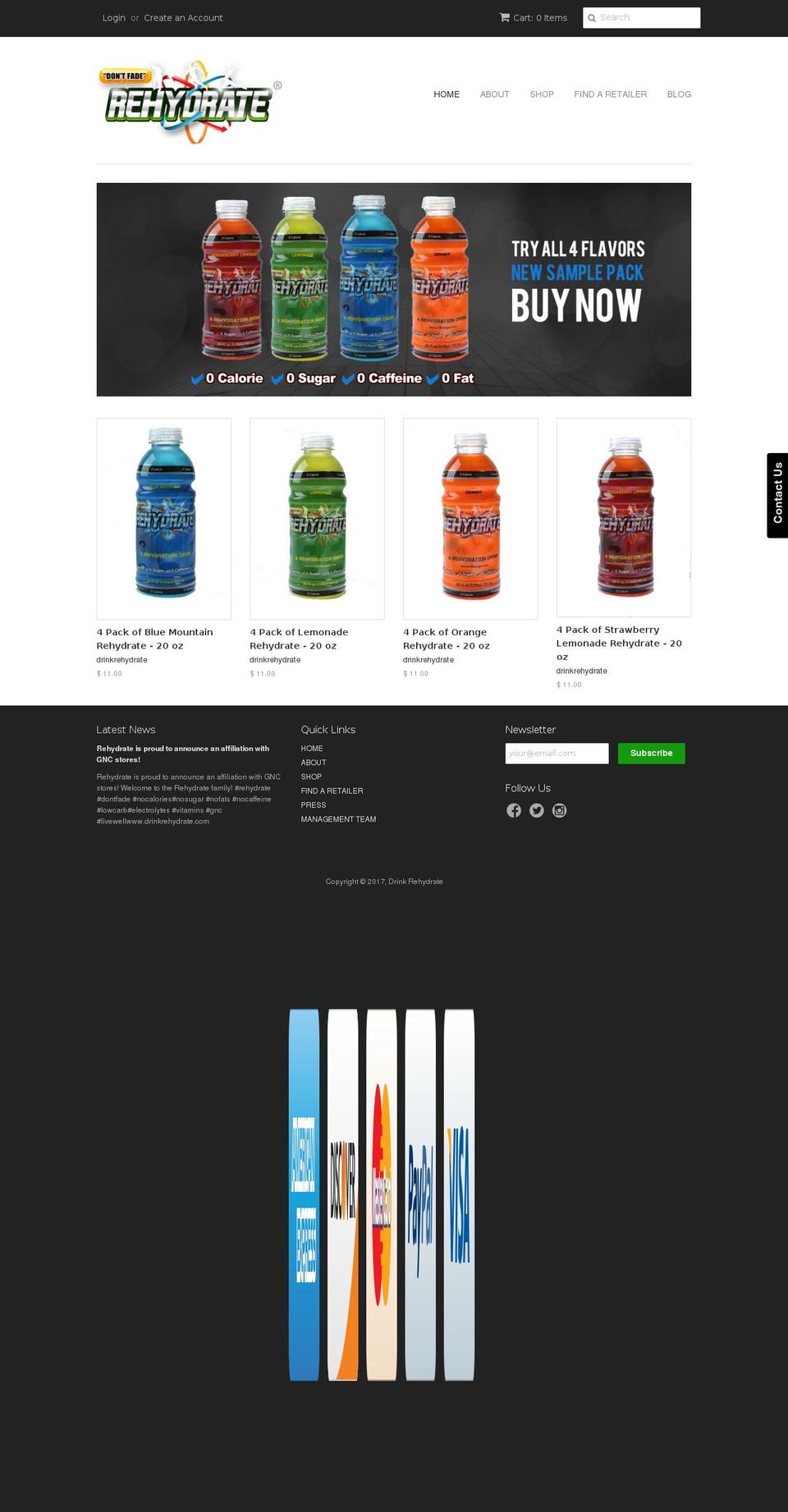 drinkrehydrate.com shopify website screenshot