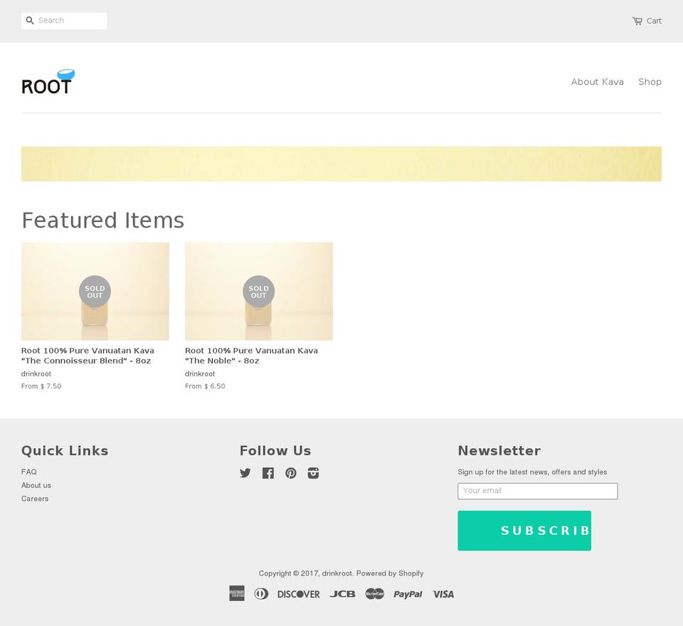 drinkroot.com shopify website screenshot