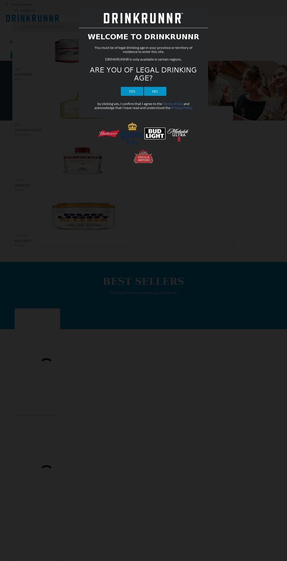 drinkrunnr.com shopify website screenshot
