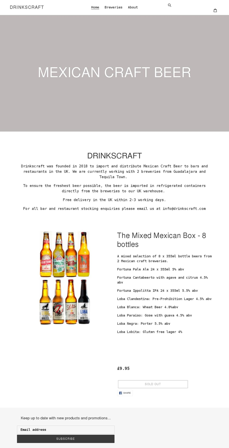 drinkscraft.com shopify website screenshot
