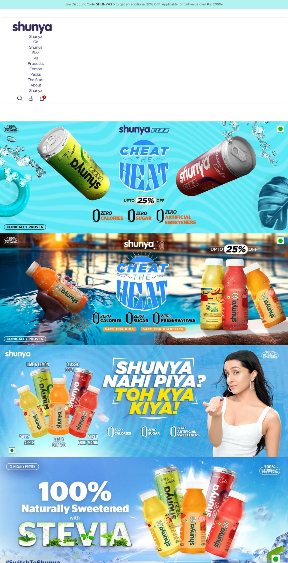 drinkshunya.com shopify website screenshot