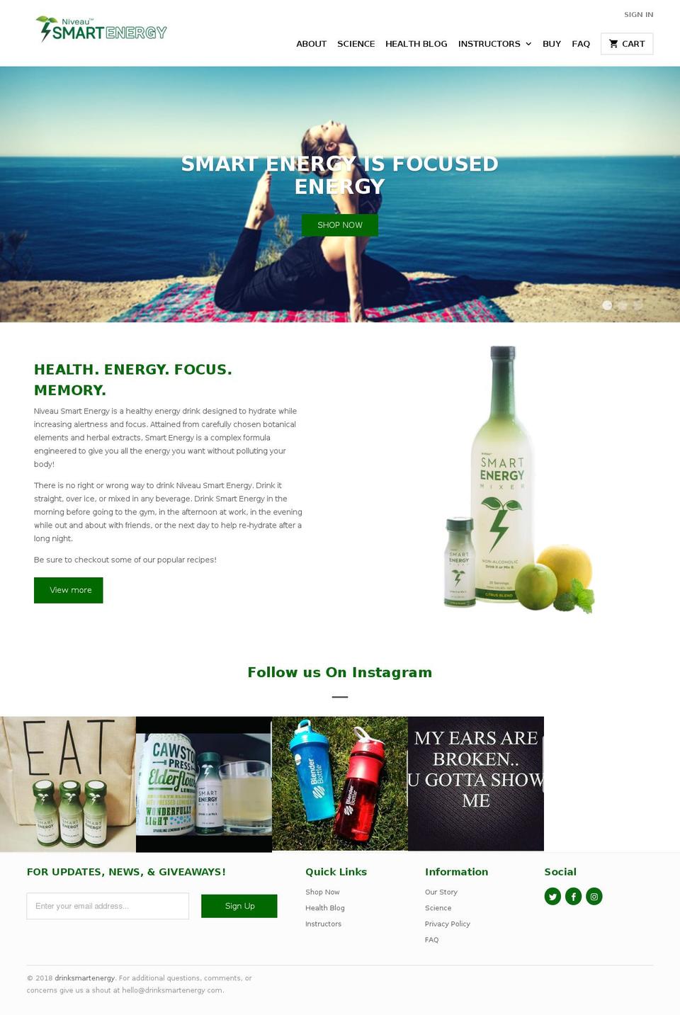 drinksmartenergy.com shopify website screenshot
