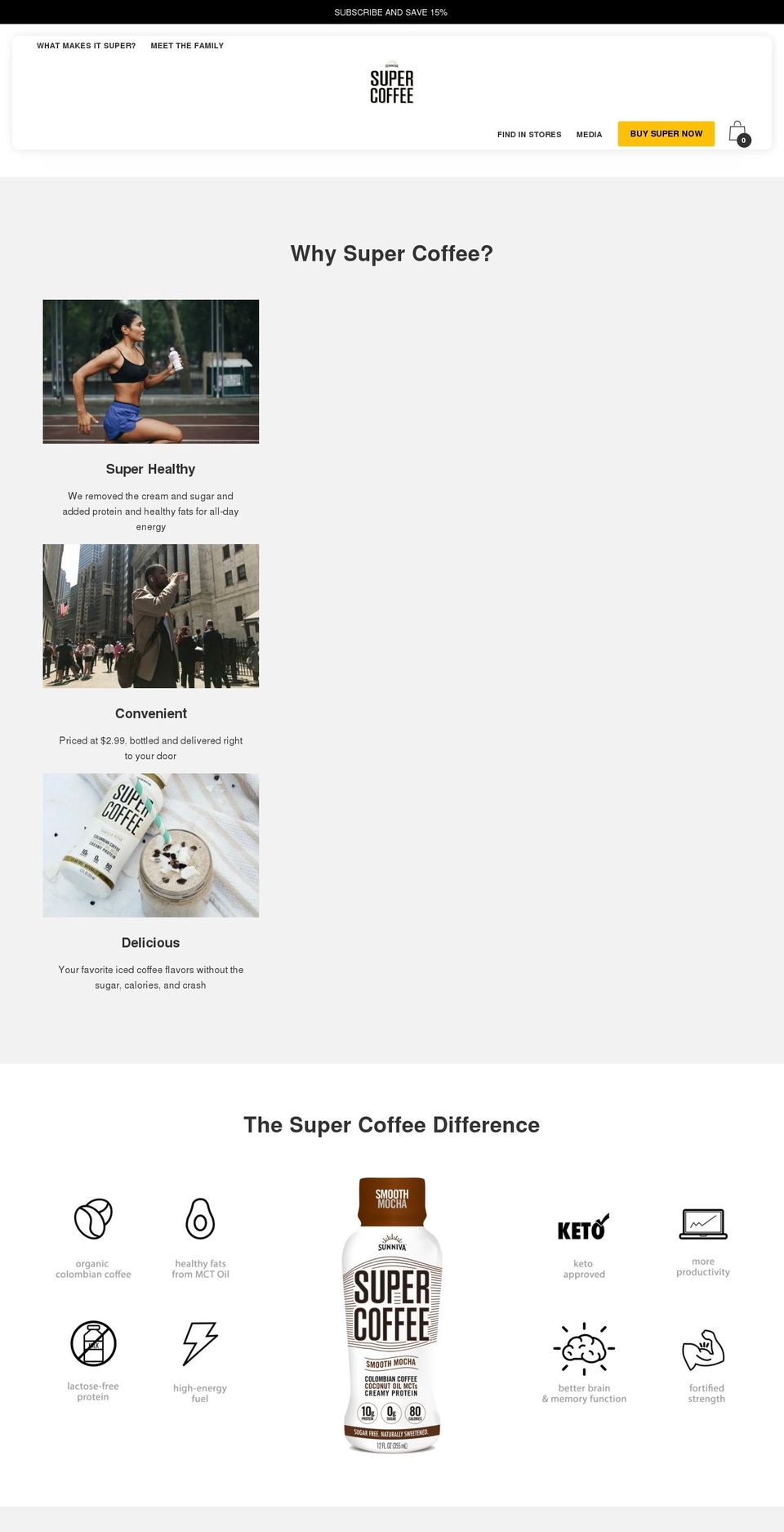 drinksupercoffee.com shopify website screenshot