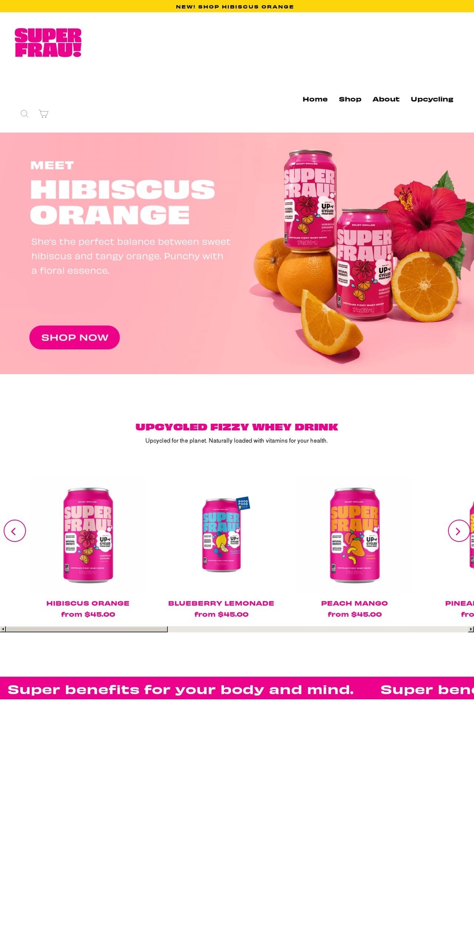 drinksuperfrau.com shopify website screenshot