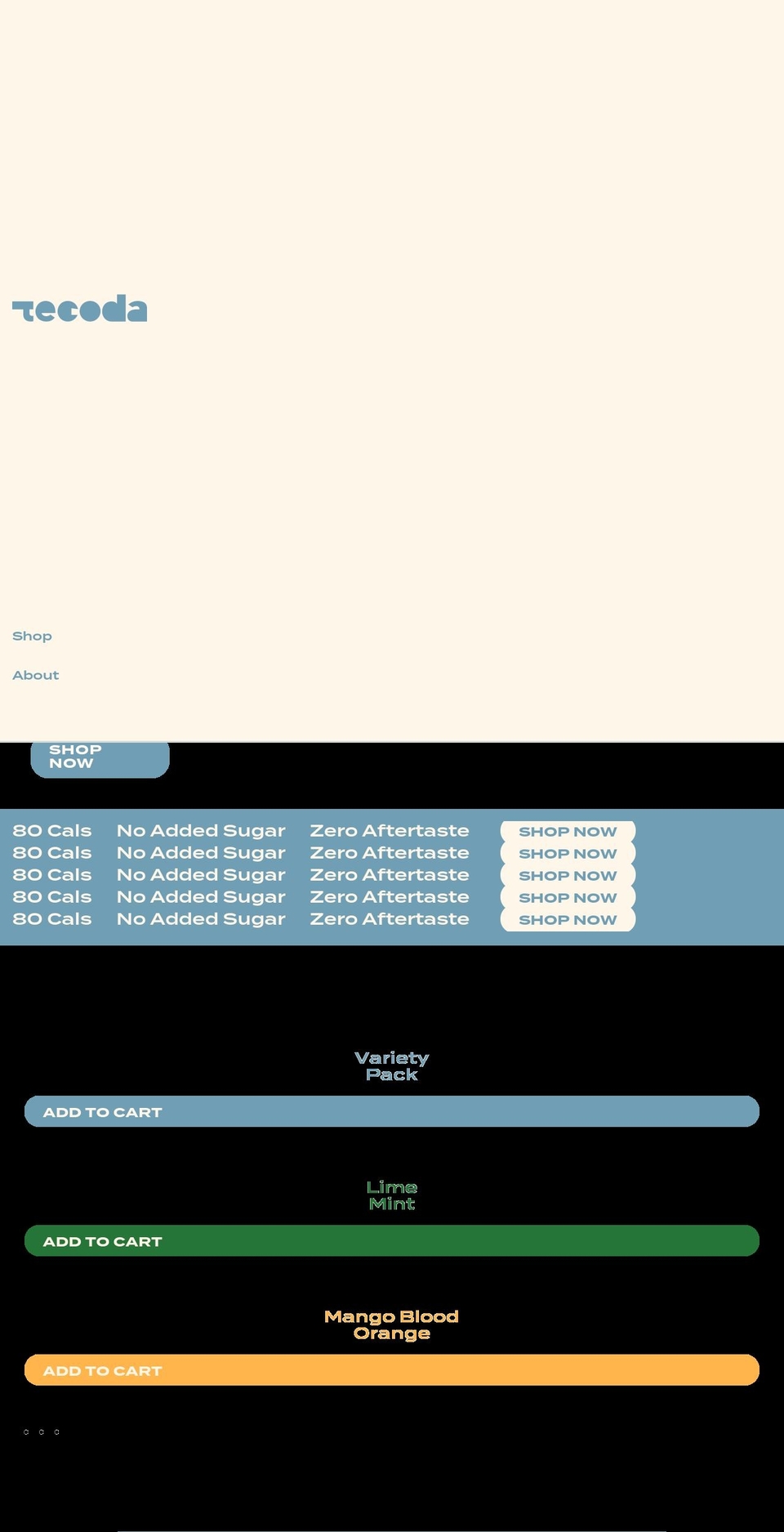 drinktecoda.com shopify website screenshot