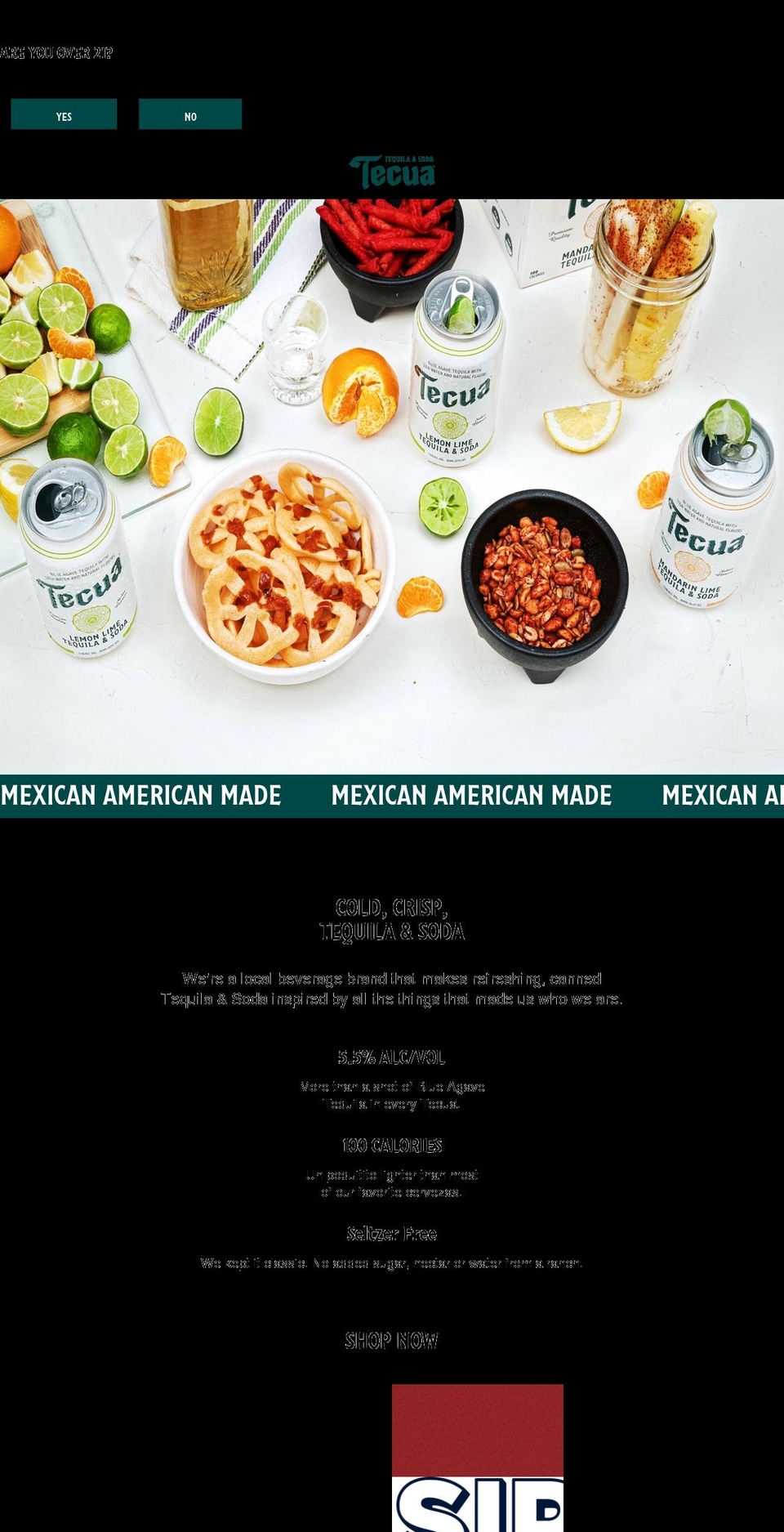 drinktecua.com shopify website screenshot