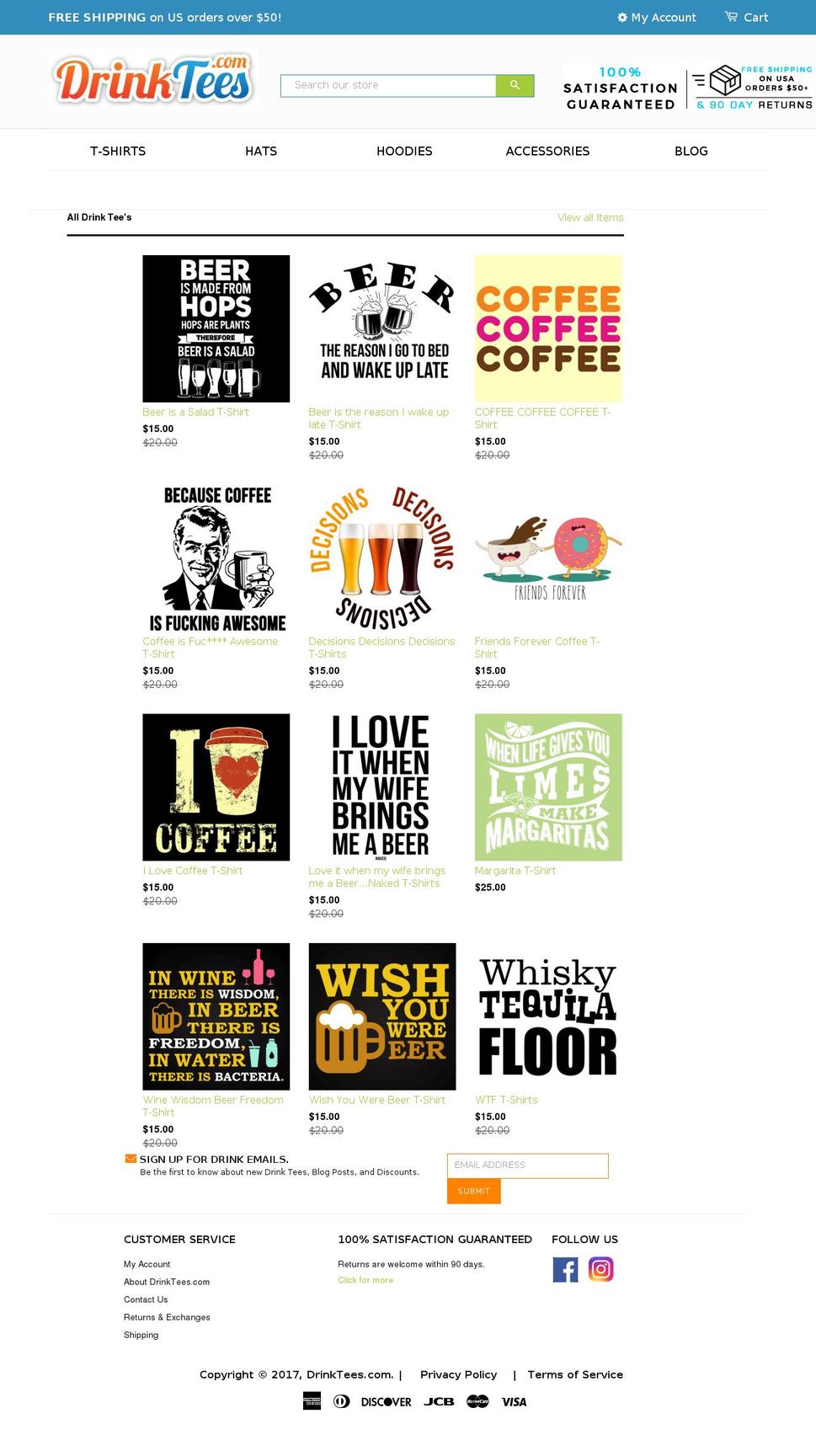 drinktees.com shopify website screenshot