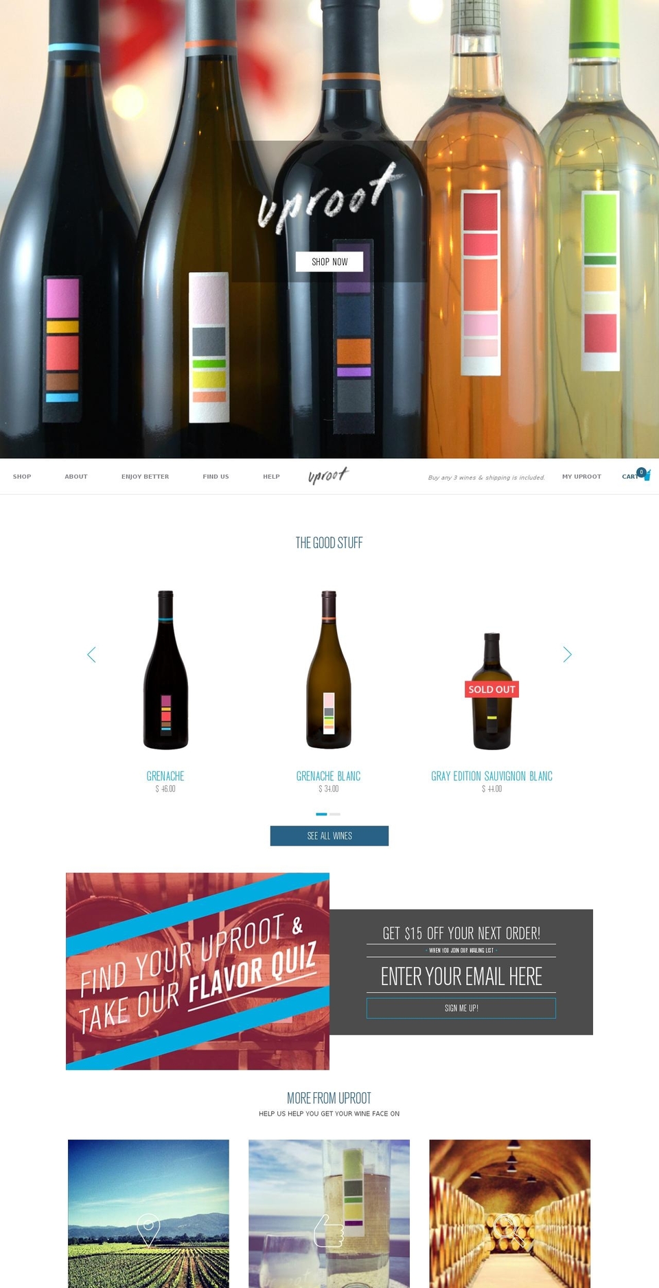 Broadcast Shopify theme site example drinkuproot.com