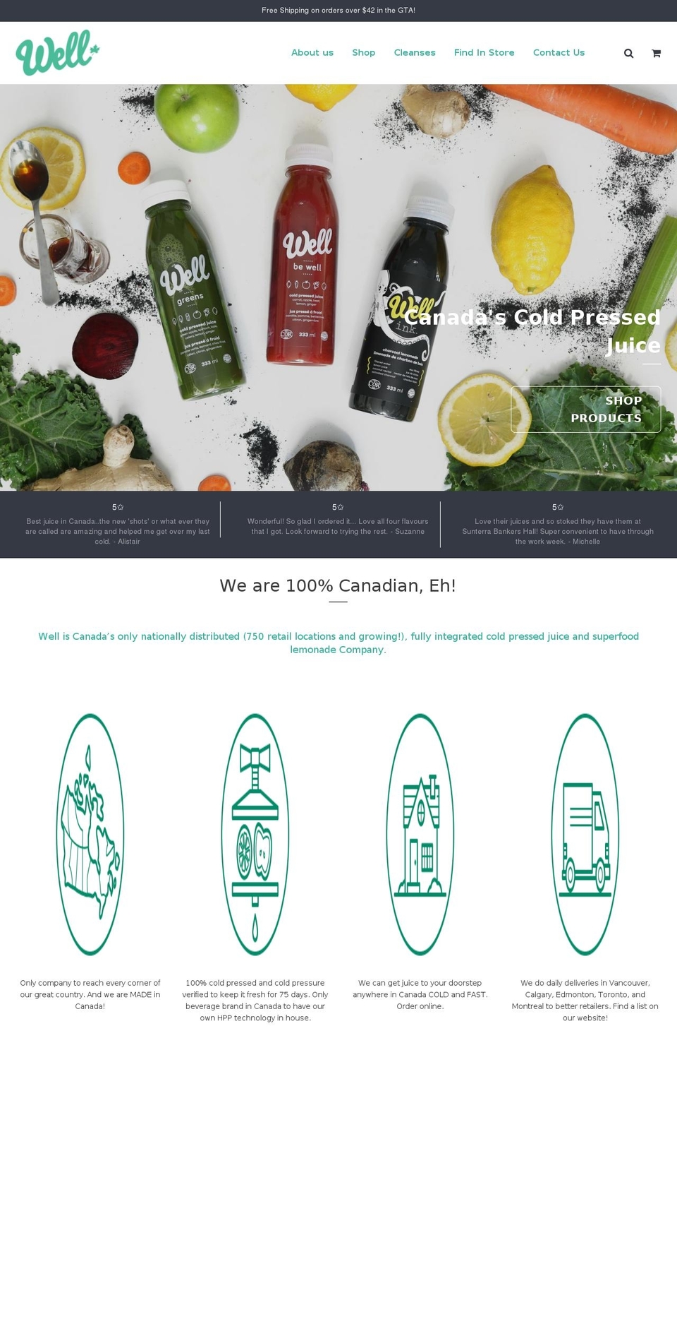 drinkwell.ca shopify website screenshot