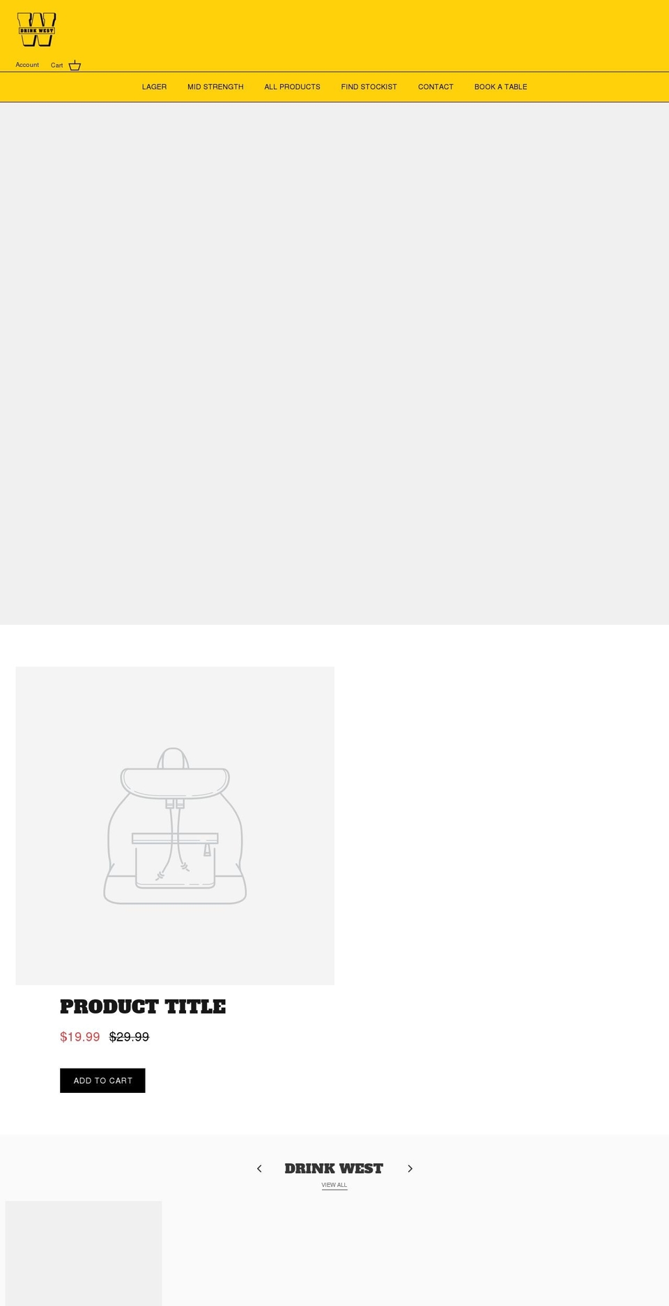drinkwest.com.au shopify website screenshot