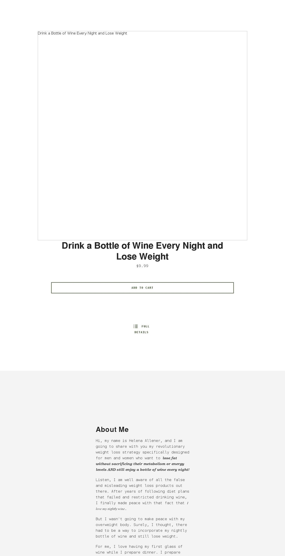 drinkwineandloseweight.com shopify website screenshot