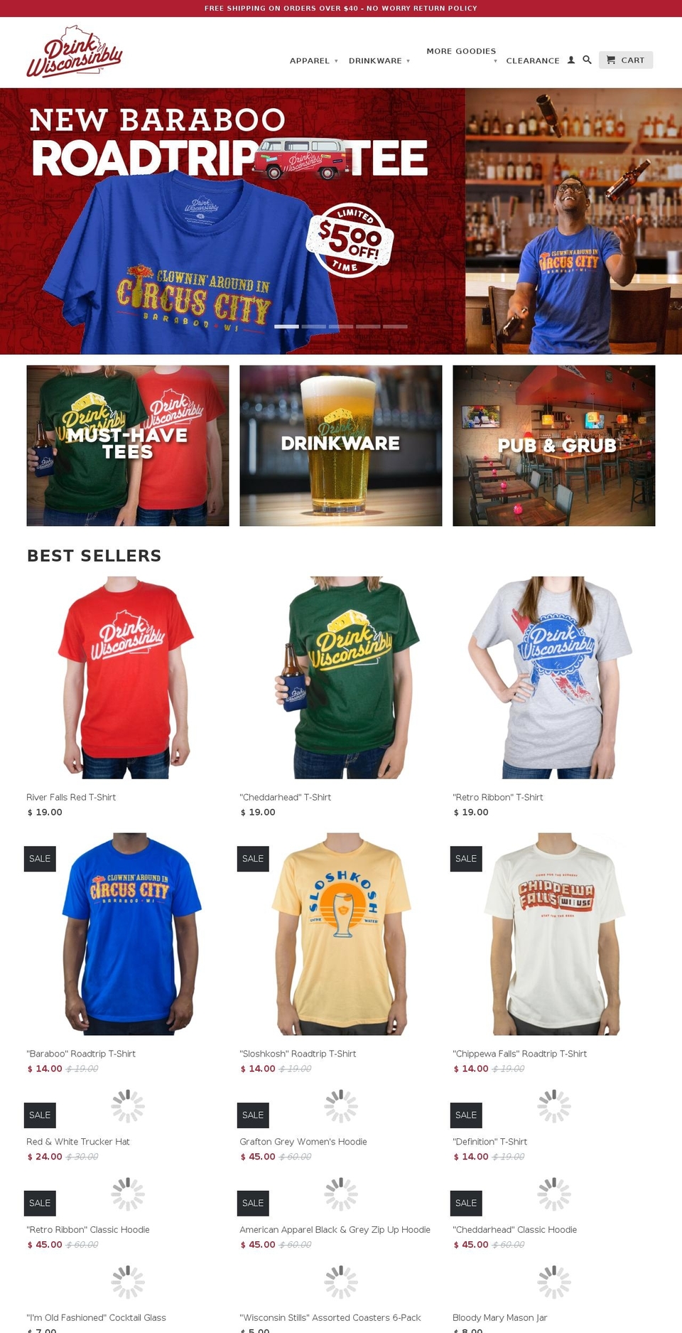 drinkwisconsinbly.com shopify website screenshot