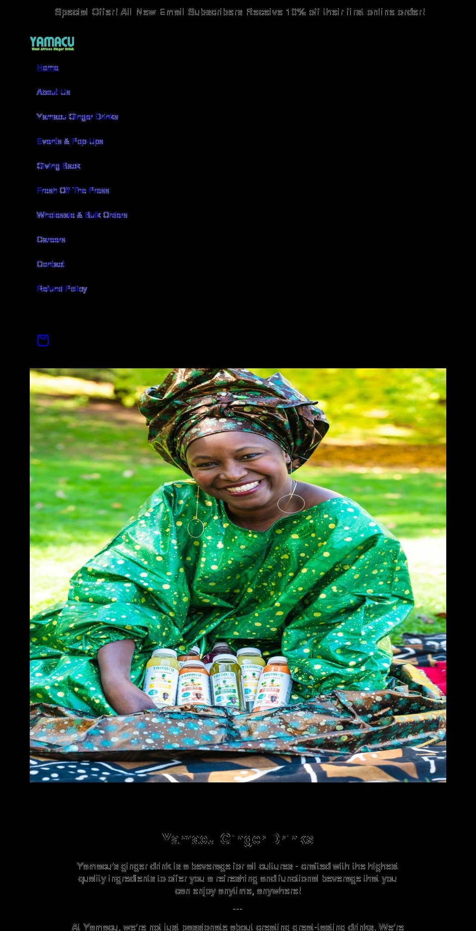 drinkyamacu.com shopify website screenshot