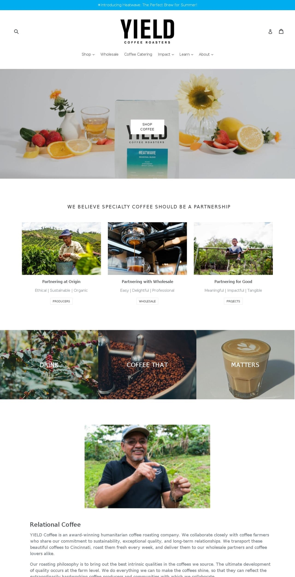 drinkyield.com — Shopify storefront screenshot