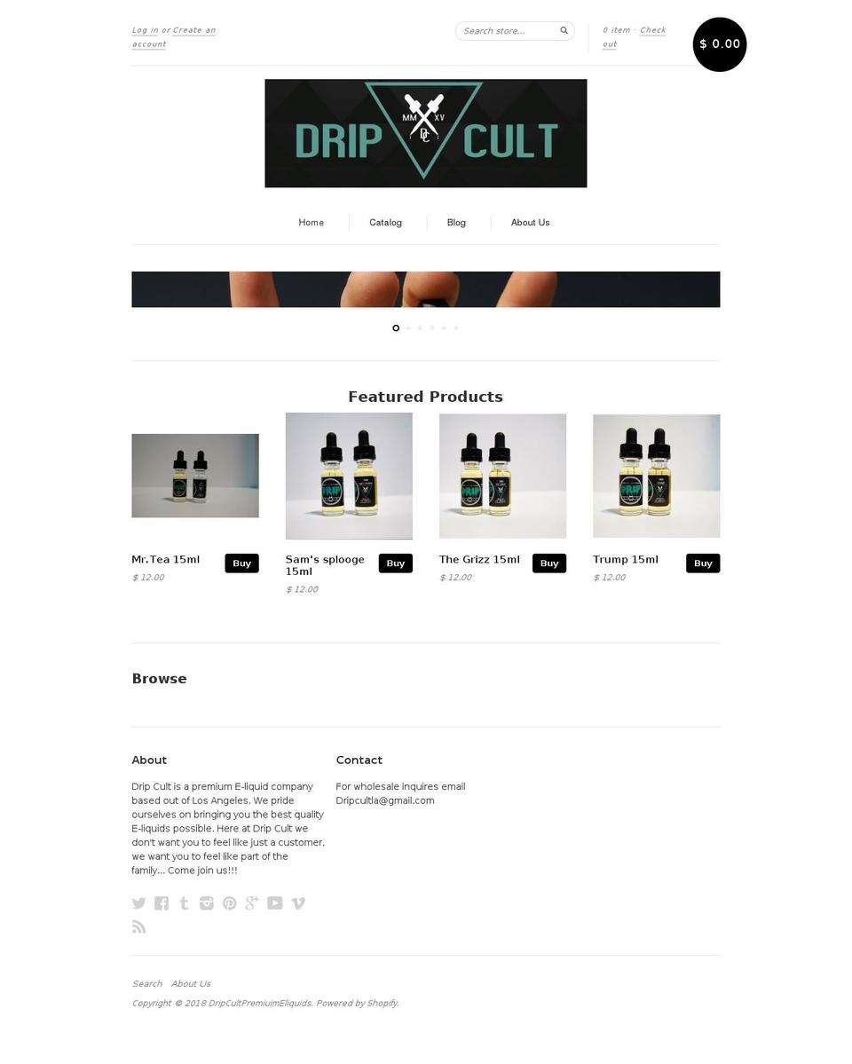 dripcultliquids.com — Shopify storefront screenshot