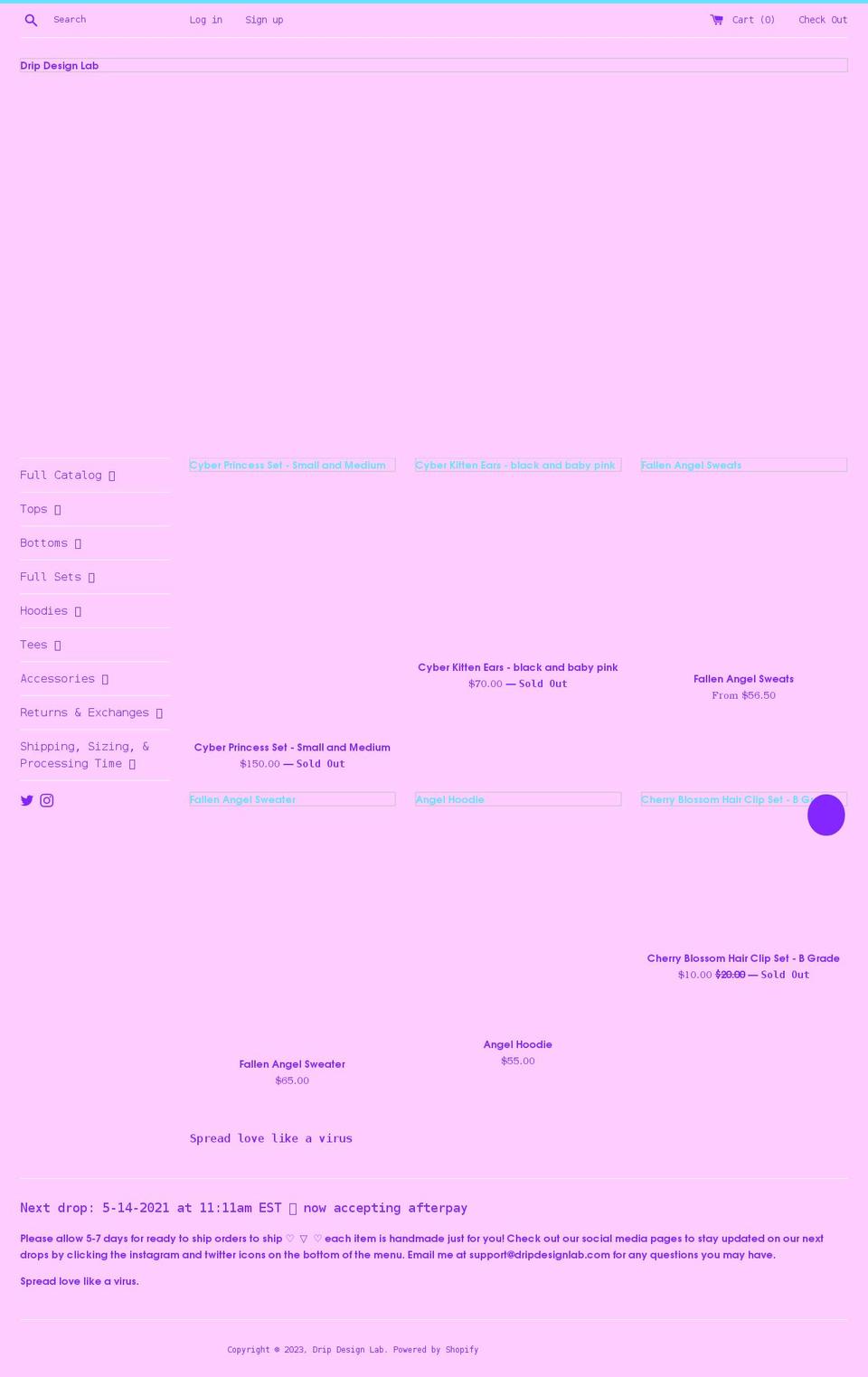 dripdesignlab.com shopify website screenshot