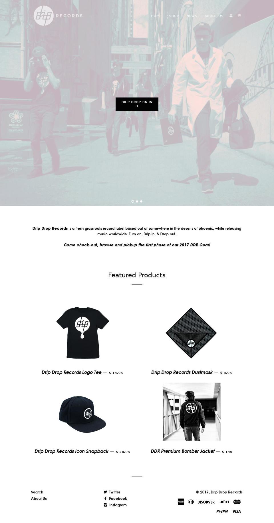 dripdroprecords.com shopify website screenshot
