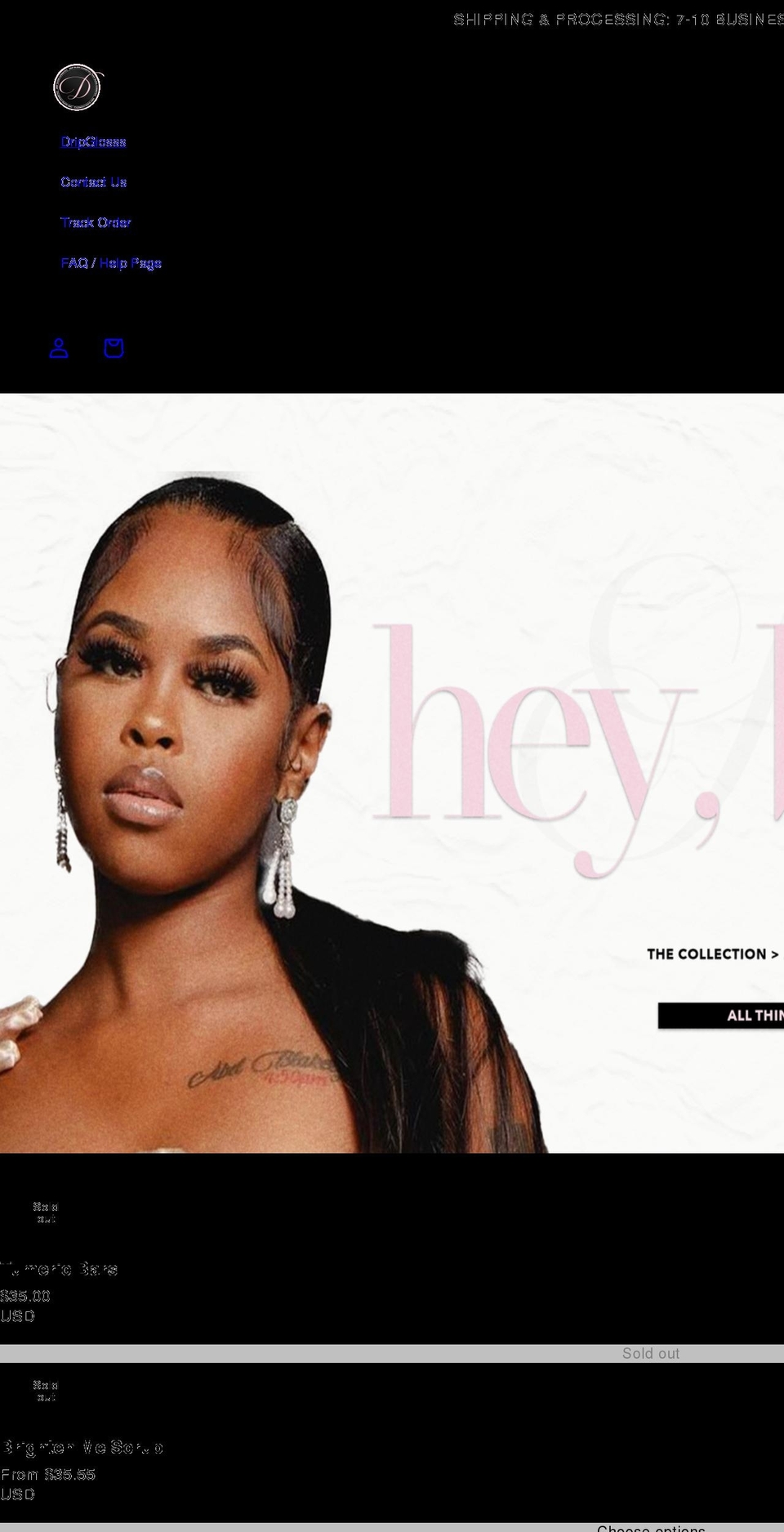 dripglosssboutiques.com shopify website screenshot