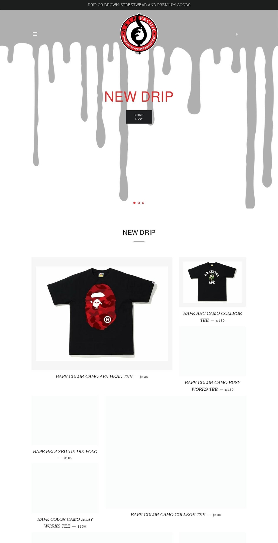 dripgoods.com shopify website screenshot