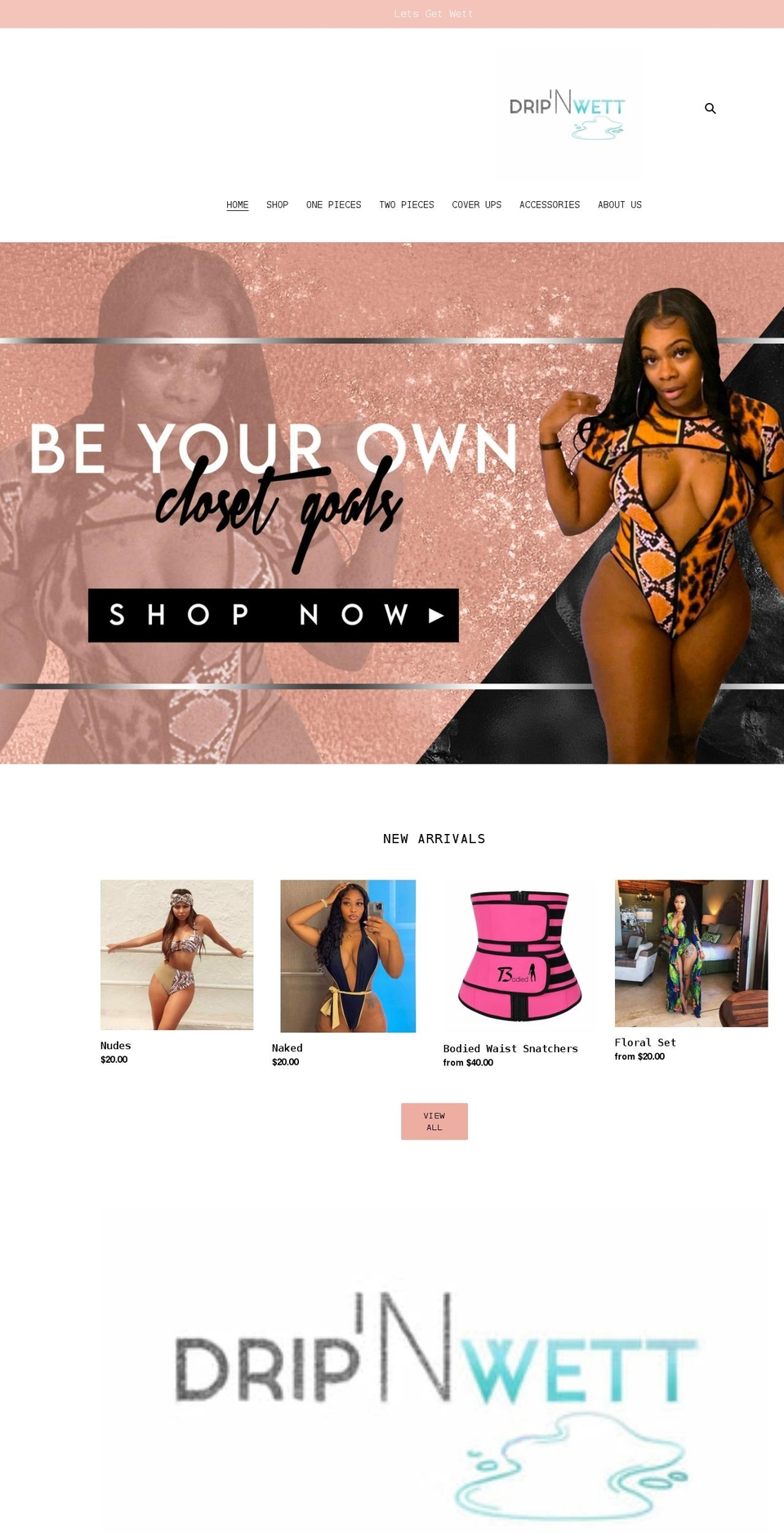 dripnwett.com shopify website screenshot