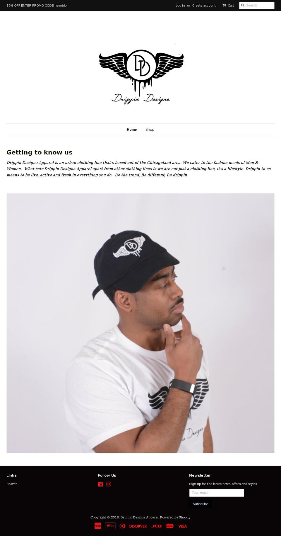 drippindesignaapparel.com shopify website screenshot