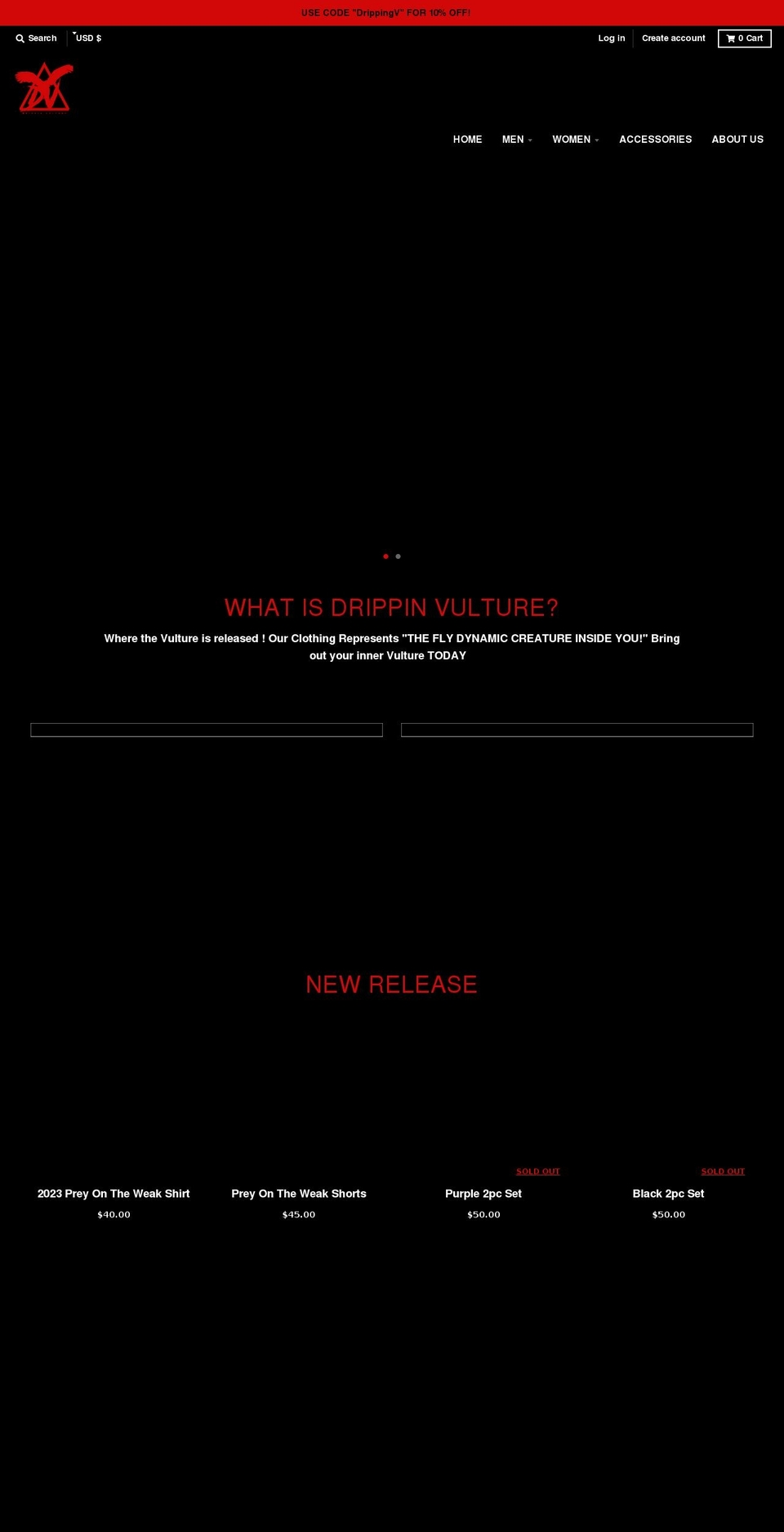 drippingvulture.com shopify website screenshot