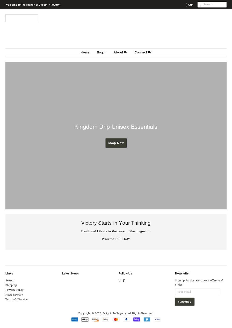 drippininroyalty.com shopify website screenshot