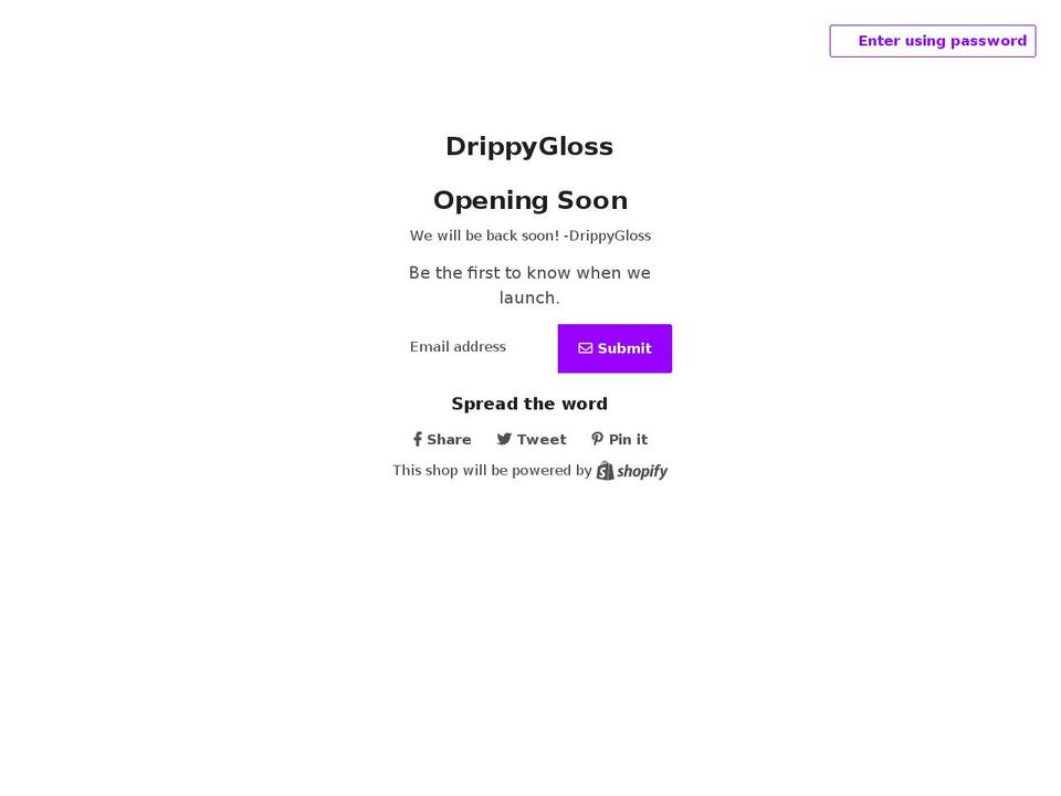 drippygloss.com shopify website screenshot
