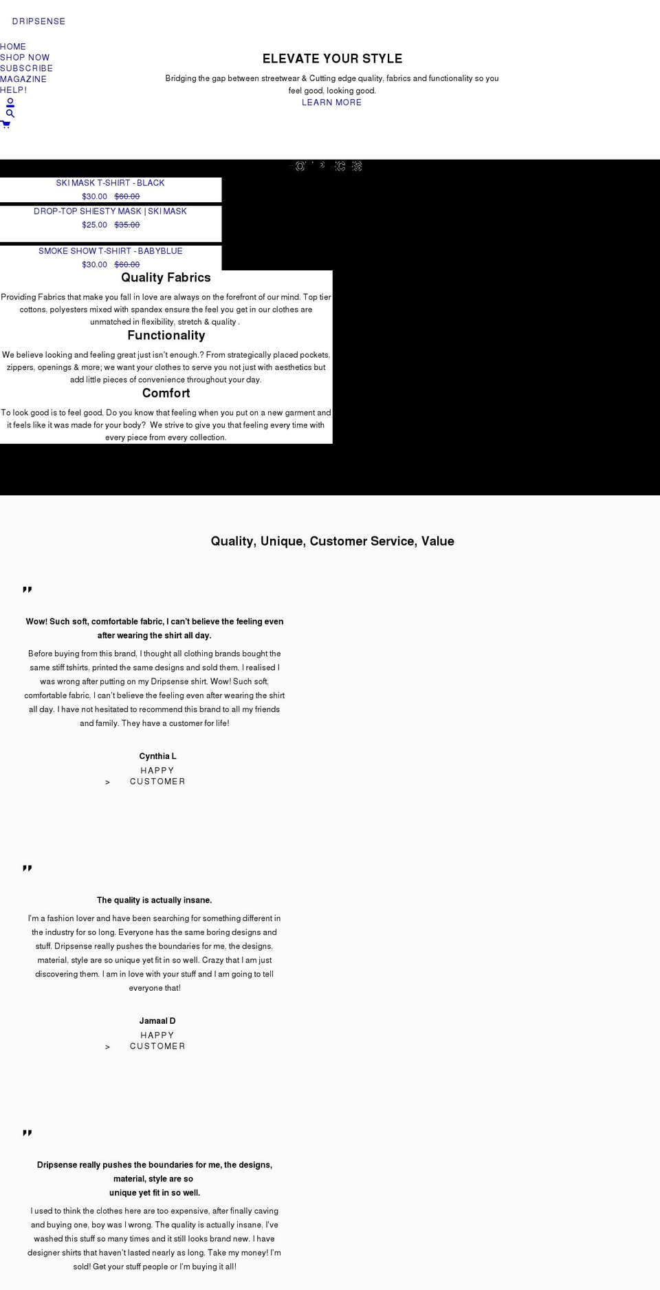 dripsense.ca shopify website screenshot