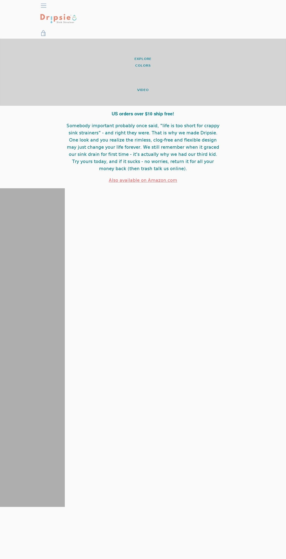 dripsie.com shopify website screenshot