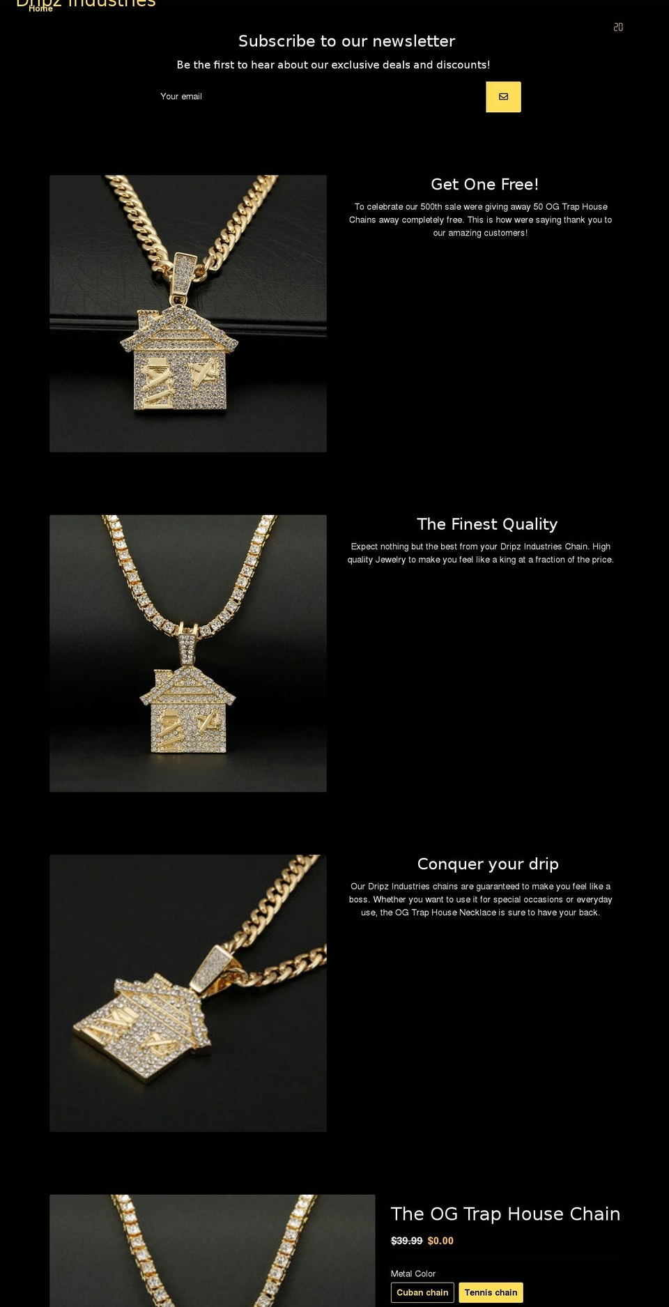 dripzindustries.com shopify website screenshot