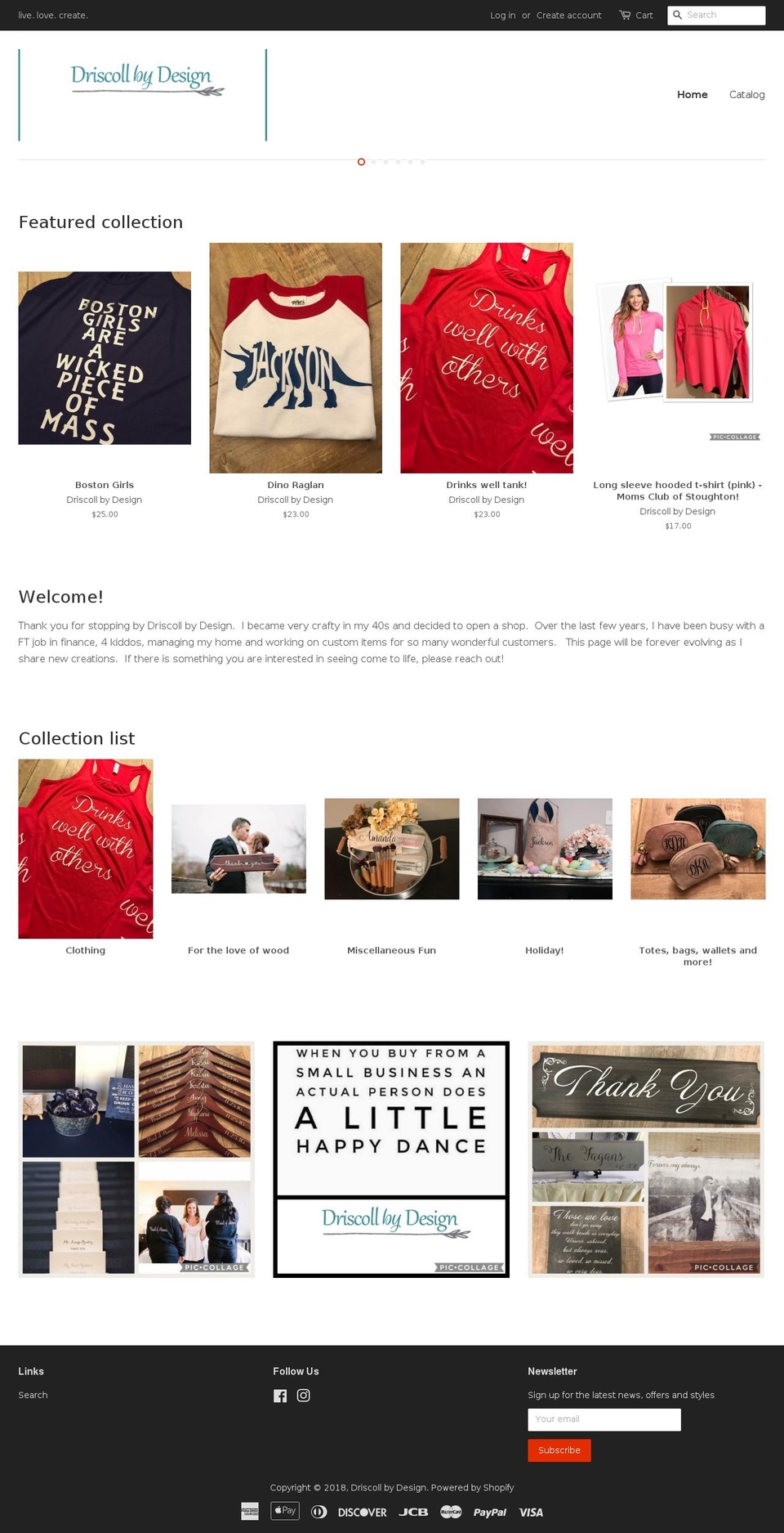 driscollbydesign.com — Shopify storefront screenshot