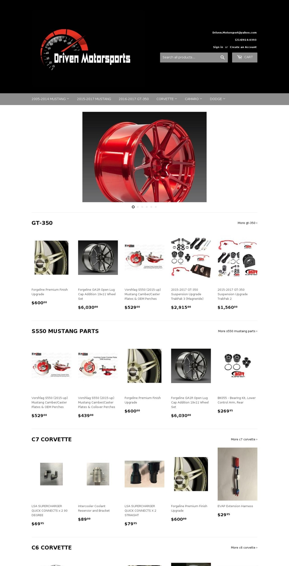 drivenmotorsports.net shopify website screenshot
