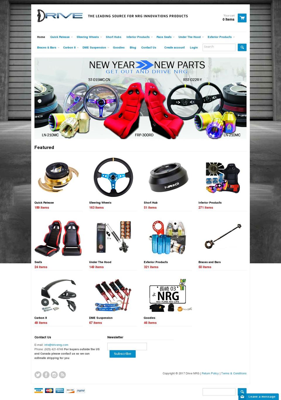 React Shopify theme site example drivenrg.com