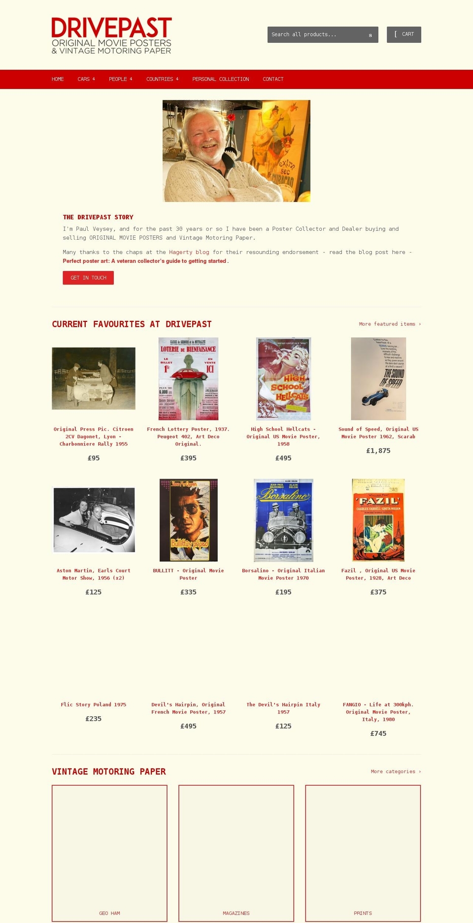 drivepast.com shopify website screenshot