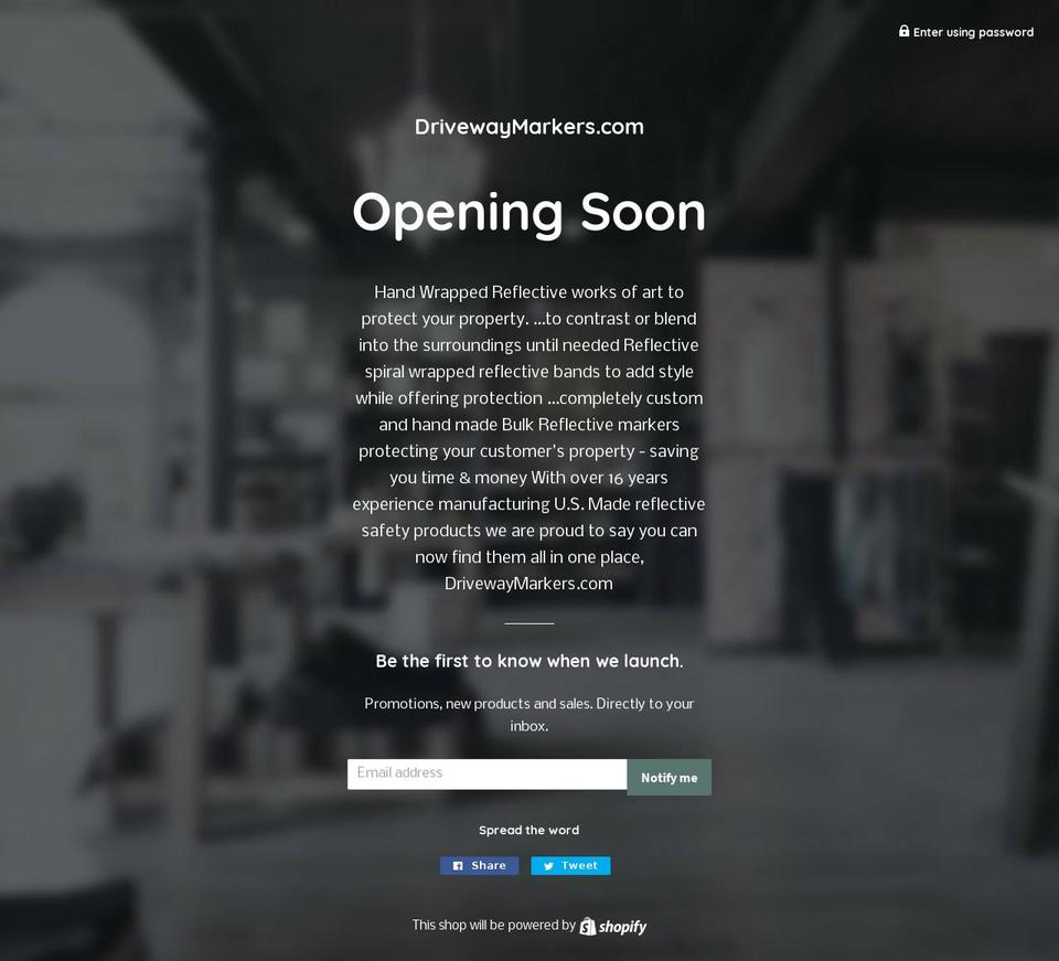 drivewaymarkers.com — Shopify storefront screenshot