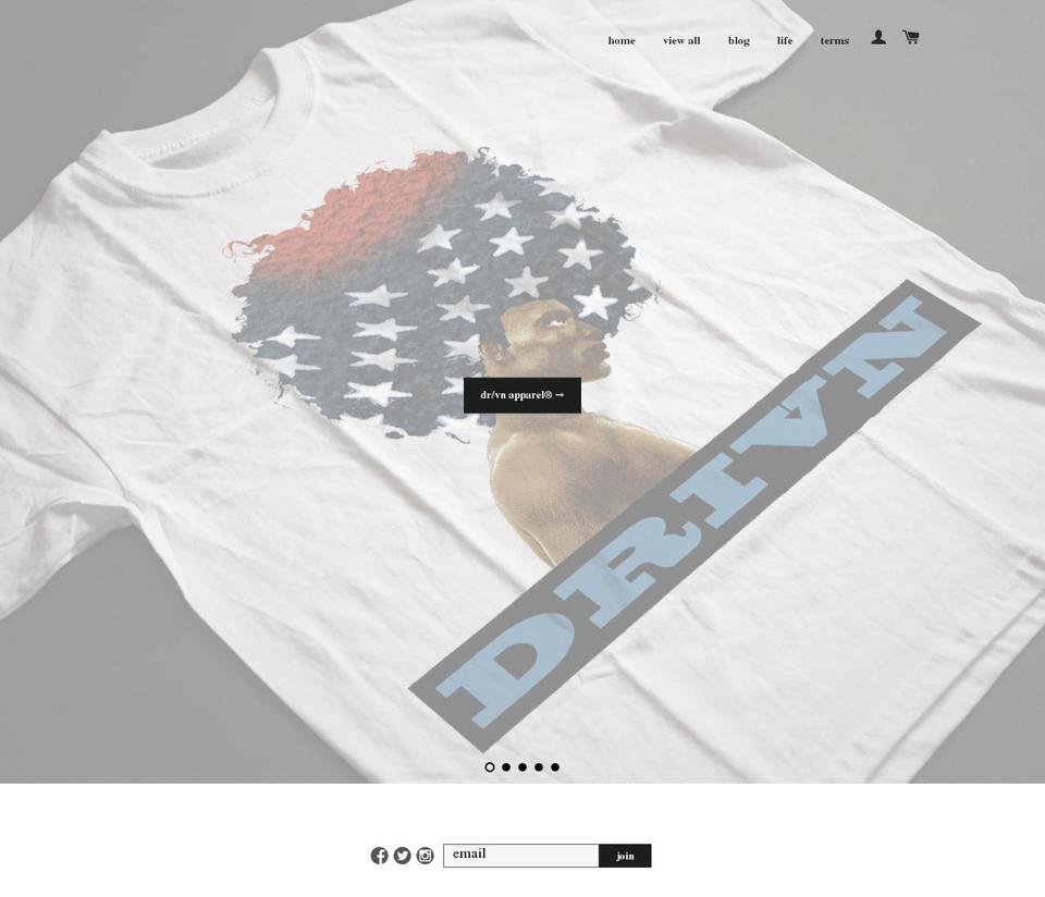 drivnapparel.com shopify website screenshot